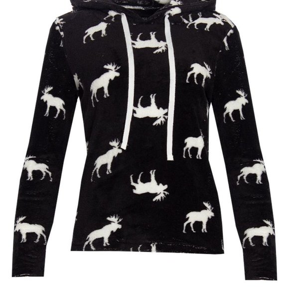 NWT 2 pc MOOOSE fluffy pajama set -  medium - Picture 2 of 3